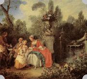 Lady and Gentleman with two Girls and a Servant LANCRET, Nicolas